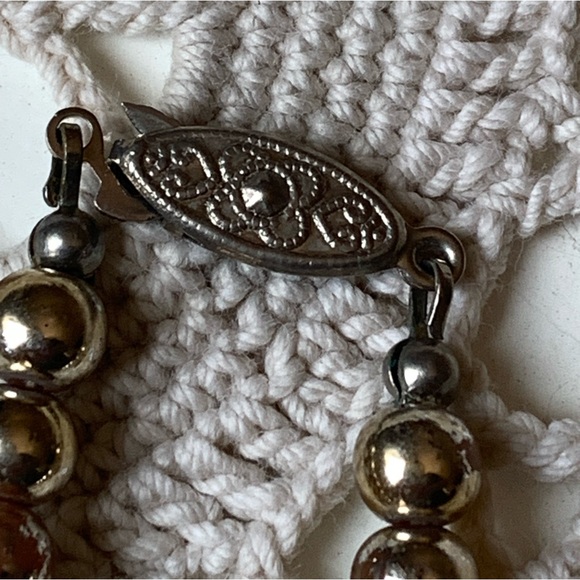 Vintage Estate Vermeil Gold Over Silver Acrylic Beaded Box Clasp Necklace - Picture 6 of 9